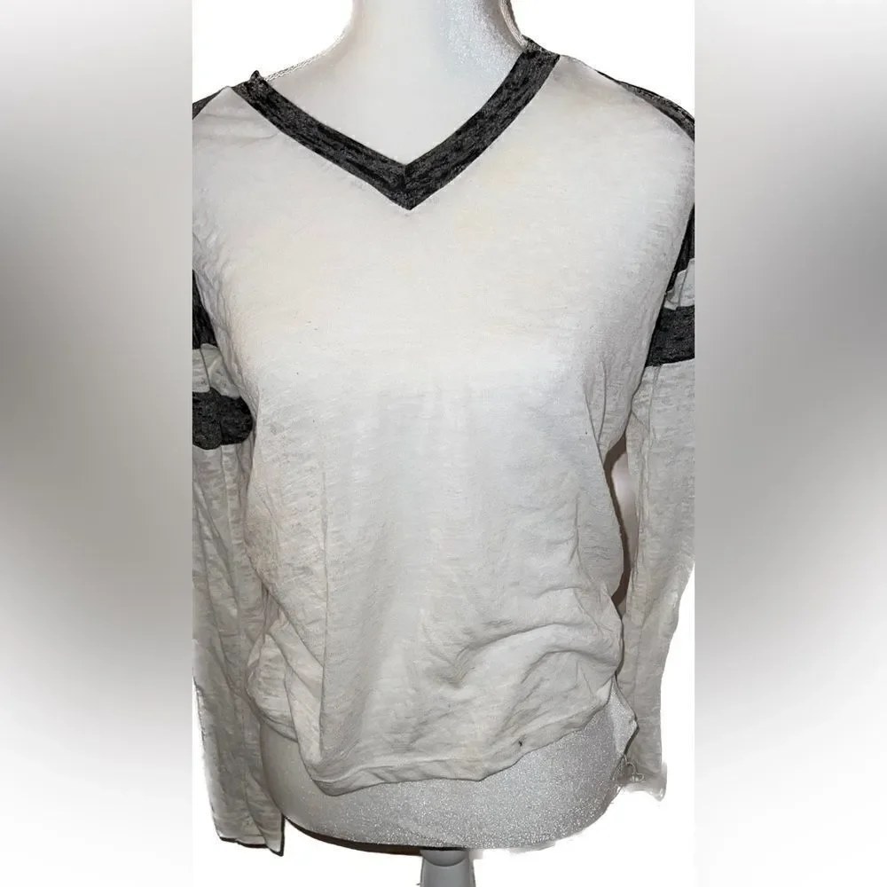 STATESIDE VELOUR/BURNOUT top, white and black, sporty and cute, hardly worn! - Picture 2 of 6